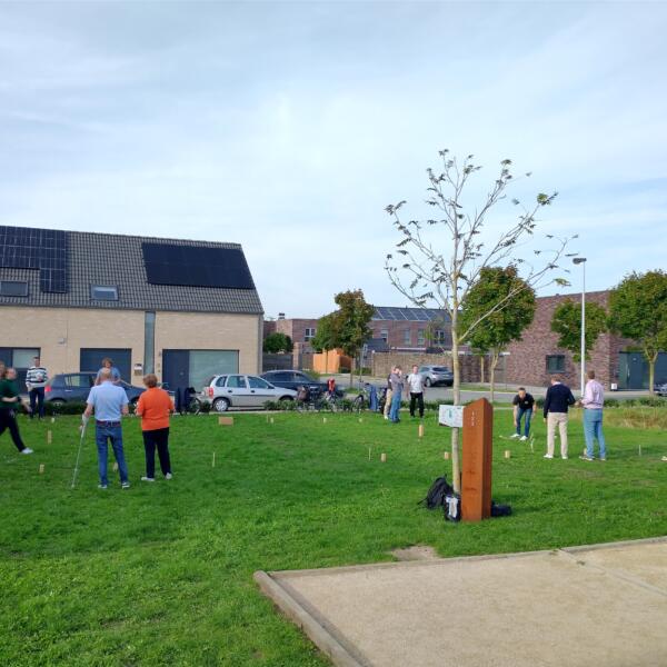 BMSvision colleagues playing a game of Kubb